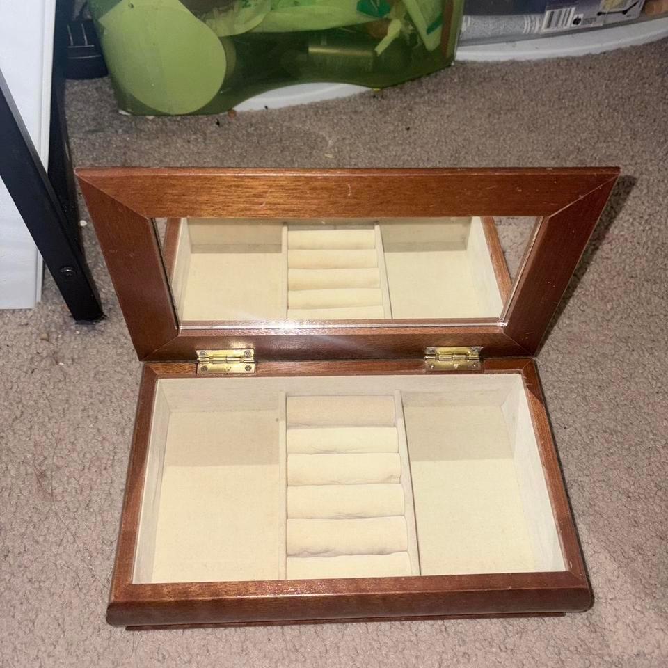 Wooden Jewelry Box With Mirror De57 3