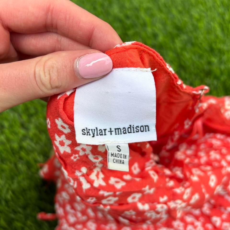 Red And White Floral Crop 3