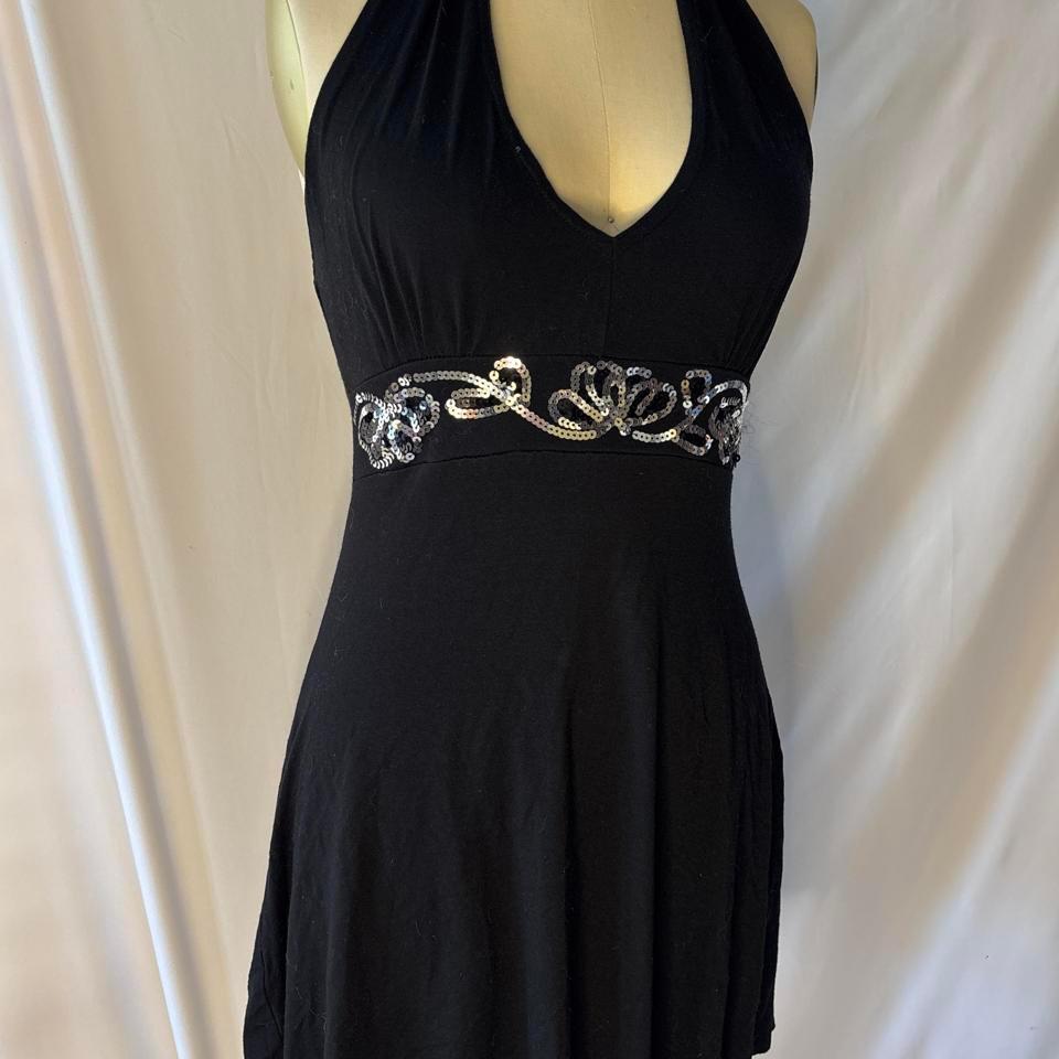 Black Halter Neck Dress With D86d