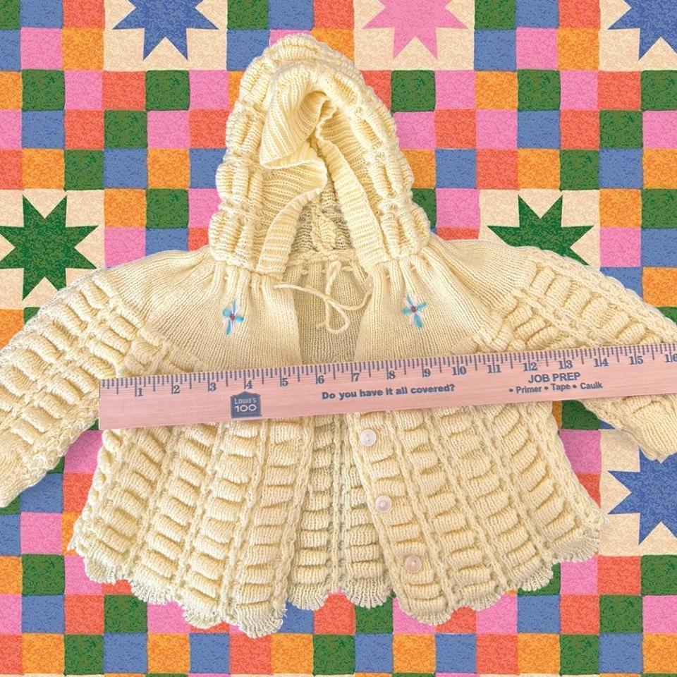 Vintage Cream Butter Yellow Knitted 3d55 3