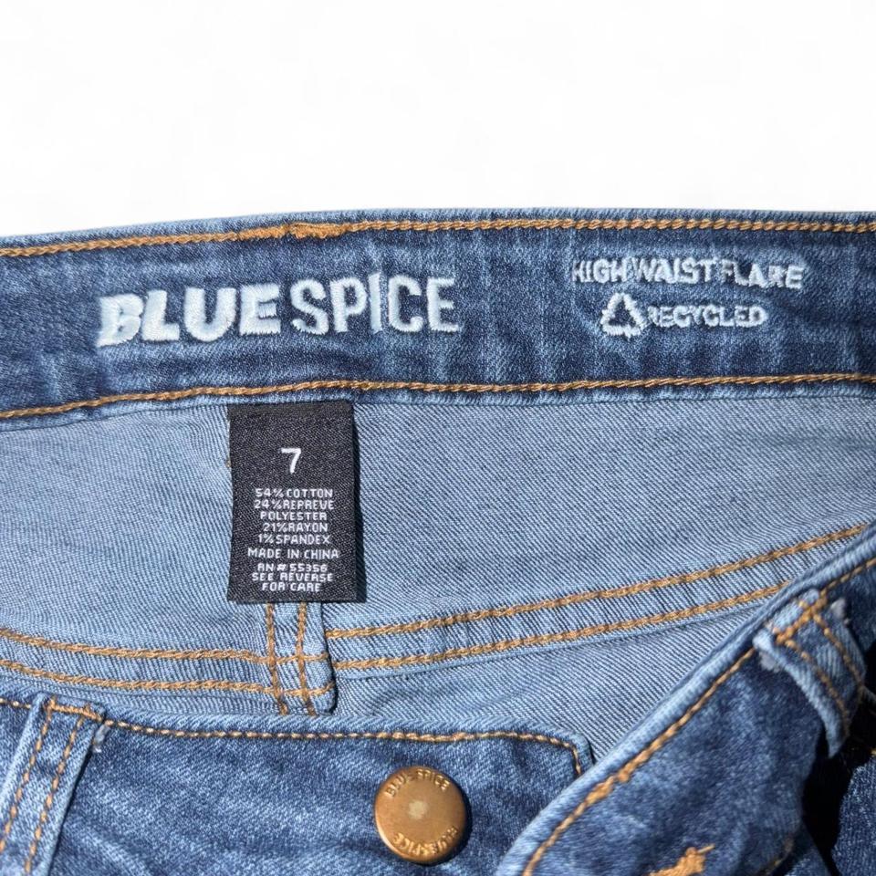 Blue Spice High Waisted Ripped Flare D04c 3