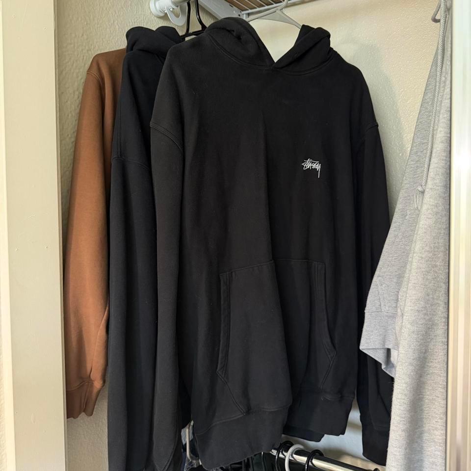 Stussy Logo Black Hoodie Mens 64e0