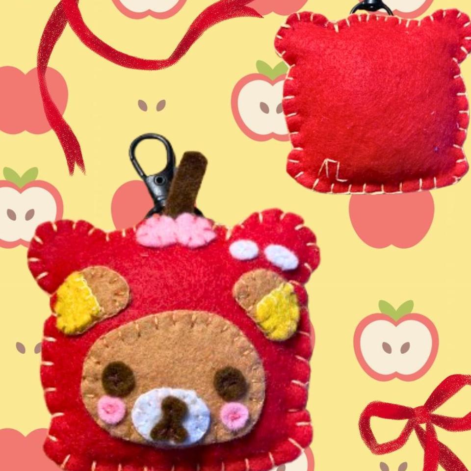 Handmade Apple Rilakkuma Keychain 4223