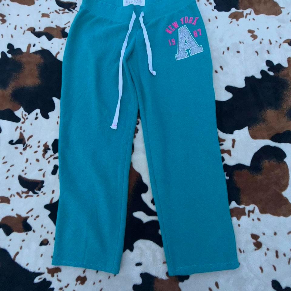 Aeropostale Teal Sweatpants With Pink D034