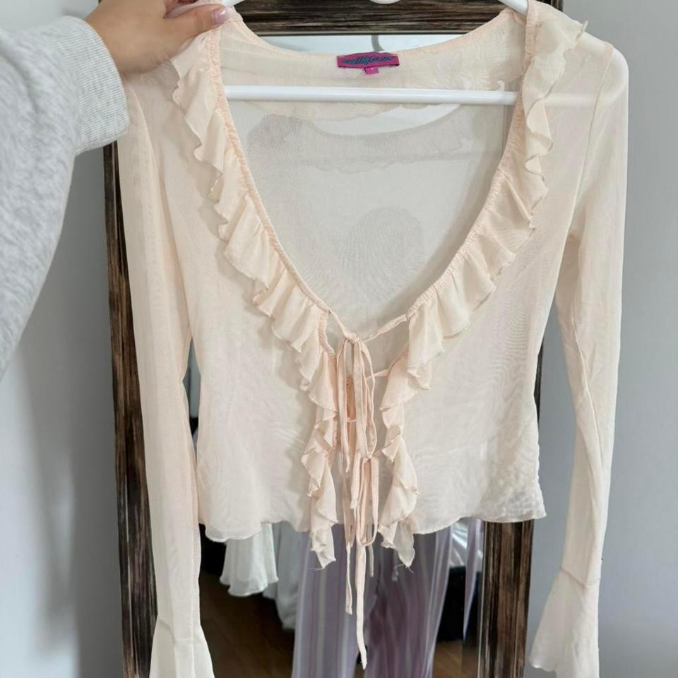 Edikted Cream Ruffle Long Sleeve 5dd4