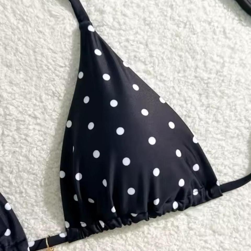 Navy Blue Polka Dot Bikini 3843 2