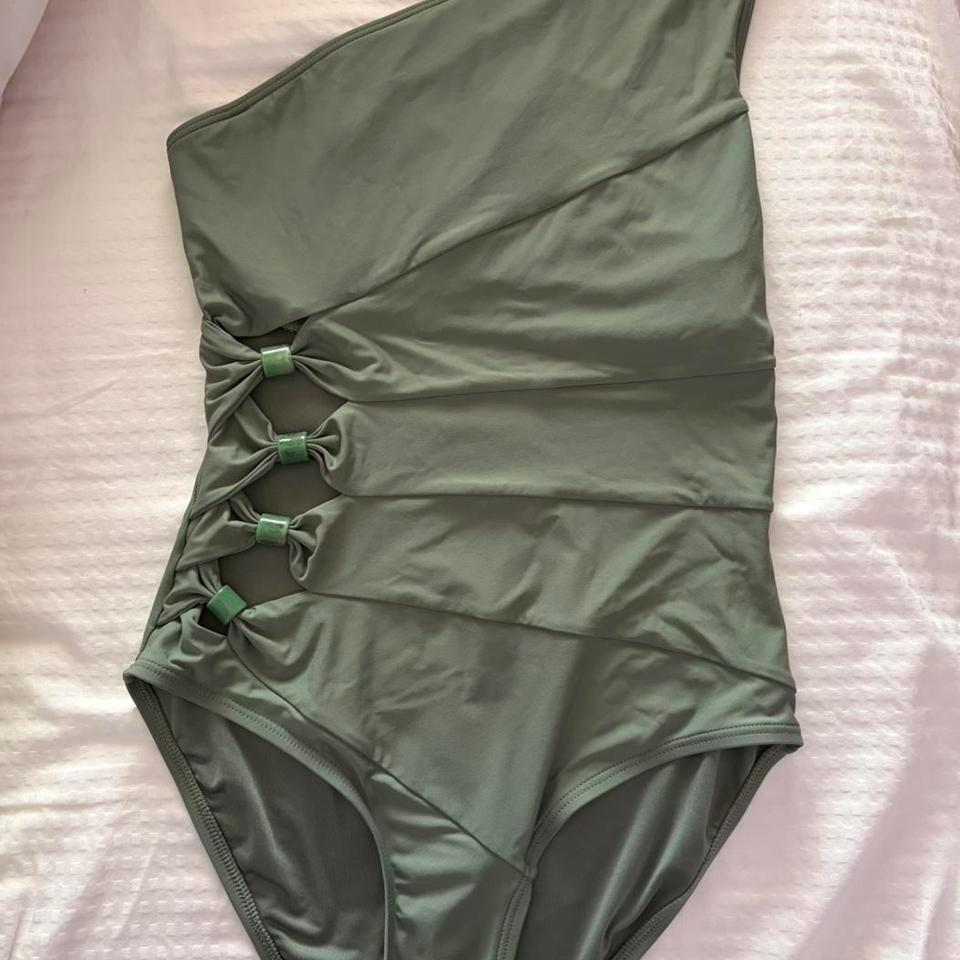 Green One Shoulder Swimsuit With 83f8