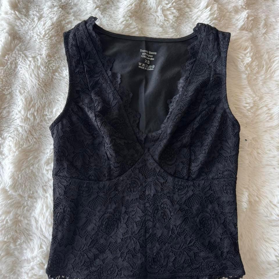 Trendy Queen Black Lace Tank A7c4 2