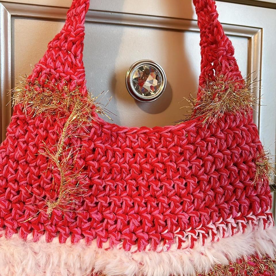 Pink And Gold Crochet Shoulder 3