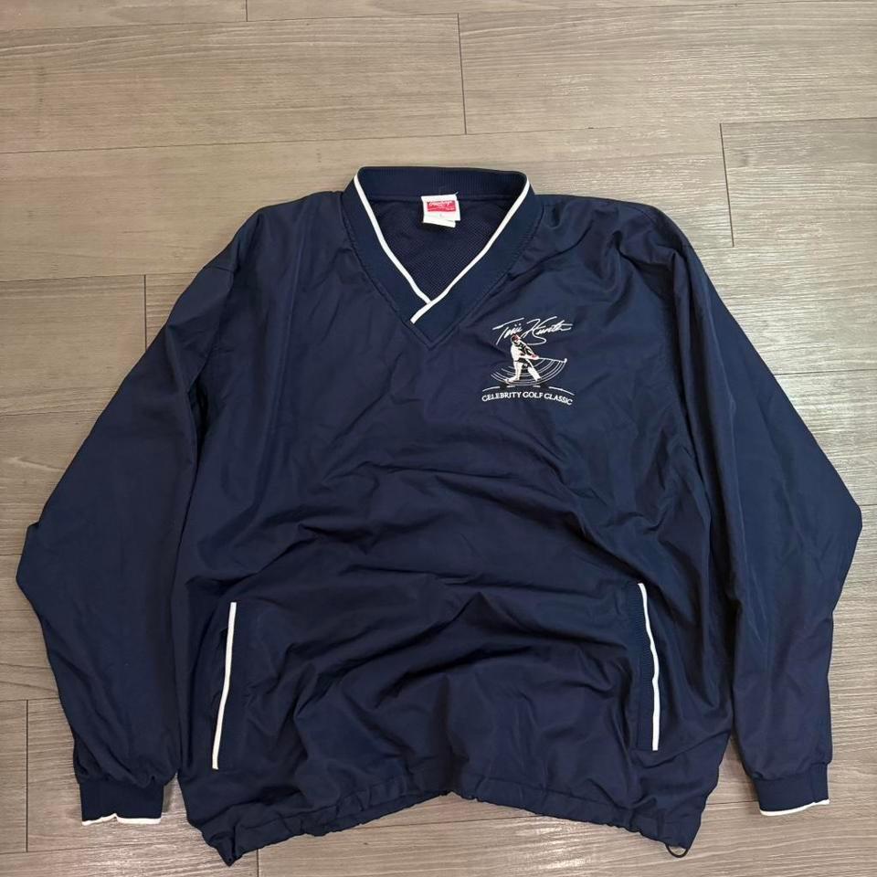Navy And White Vintage V Neck