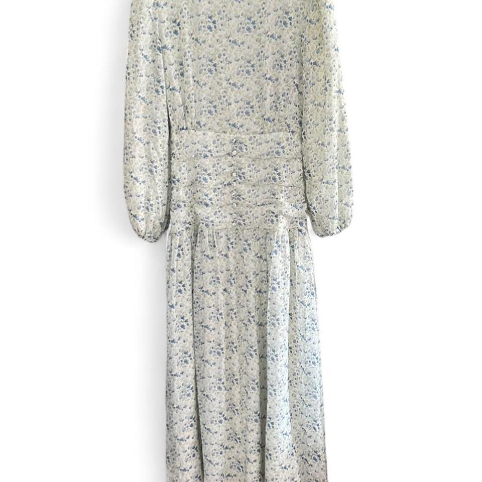 Veiled Blue Floral Maxi Dress A525 7