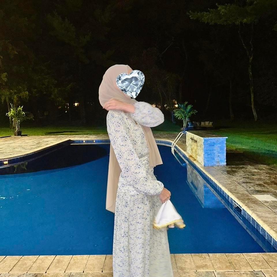 Veiled Blue Floral Maxi Dress A525