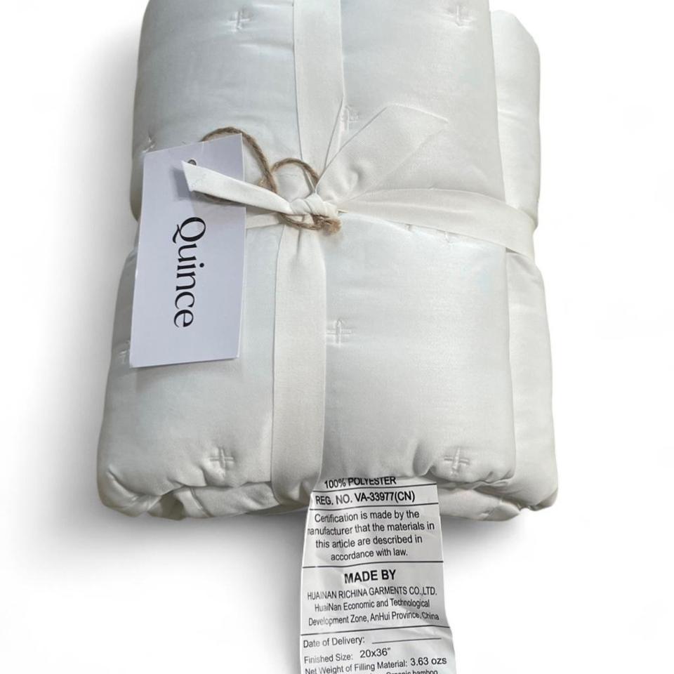 Quince White Bamboo Quilted Shams F637 2