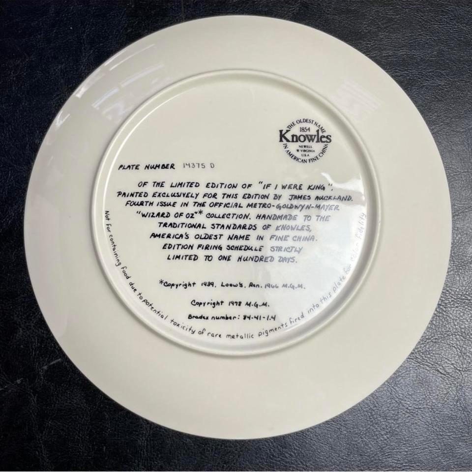Vintage Wizard Of Oz Plate 8