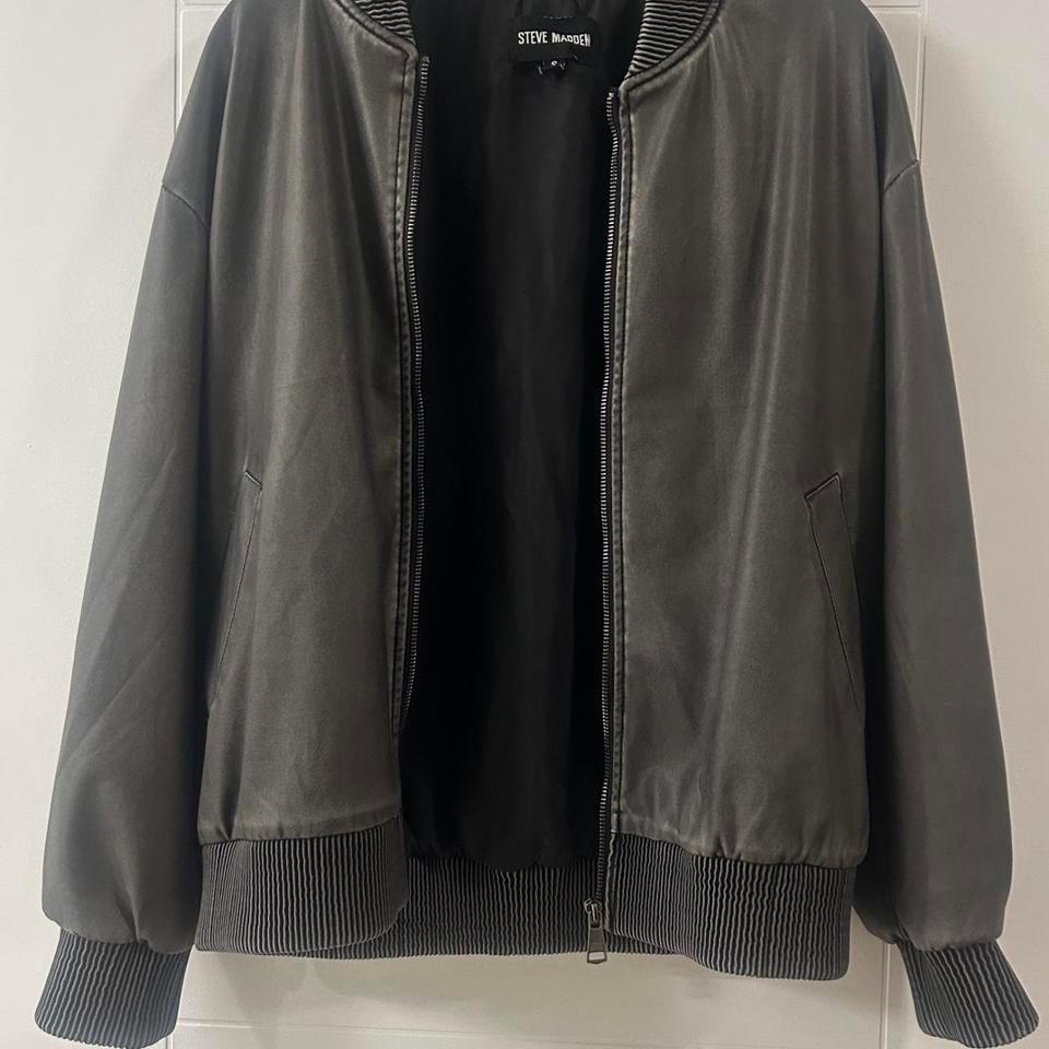 Grey Leather Bomber Jacket Leatherjacket 6f84
