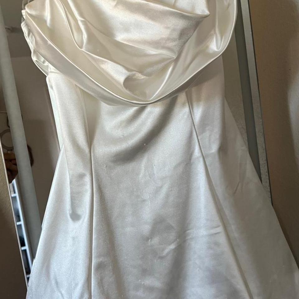 White Satin Mini Dress With A619 2
