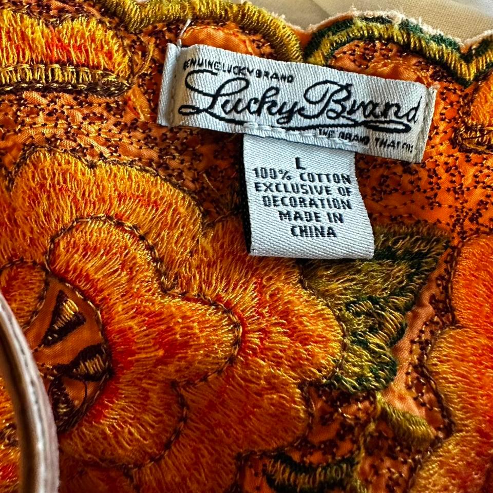 Orange Sweater With Floral Mexican Style C704 4