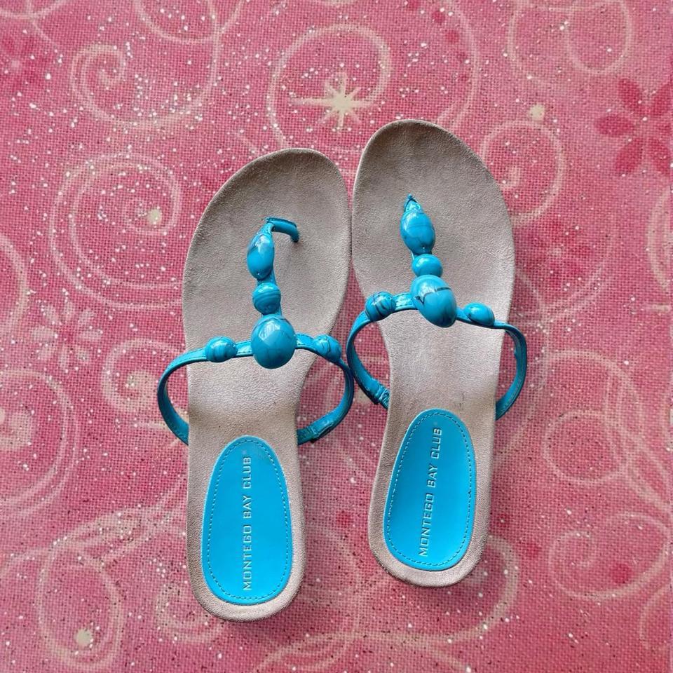 Blue Beaded Sandals With A C567 3