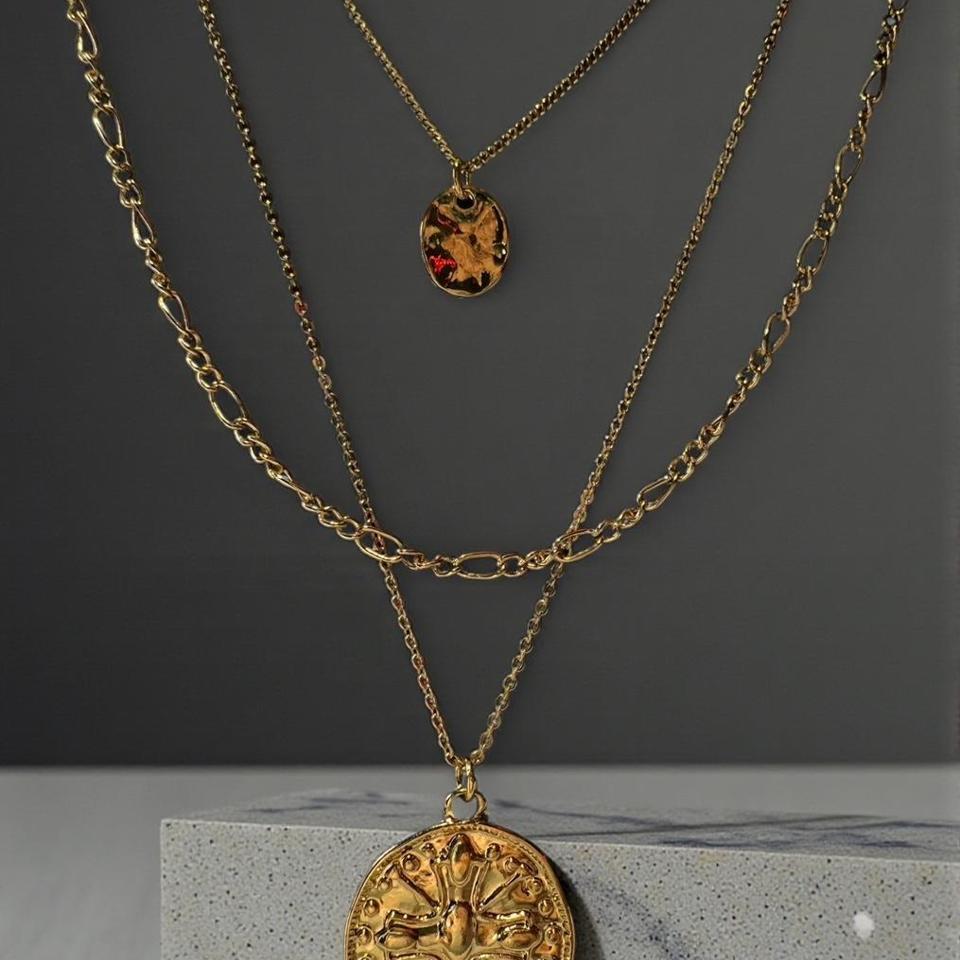 3 Layered Gold Plated Necklace 4