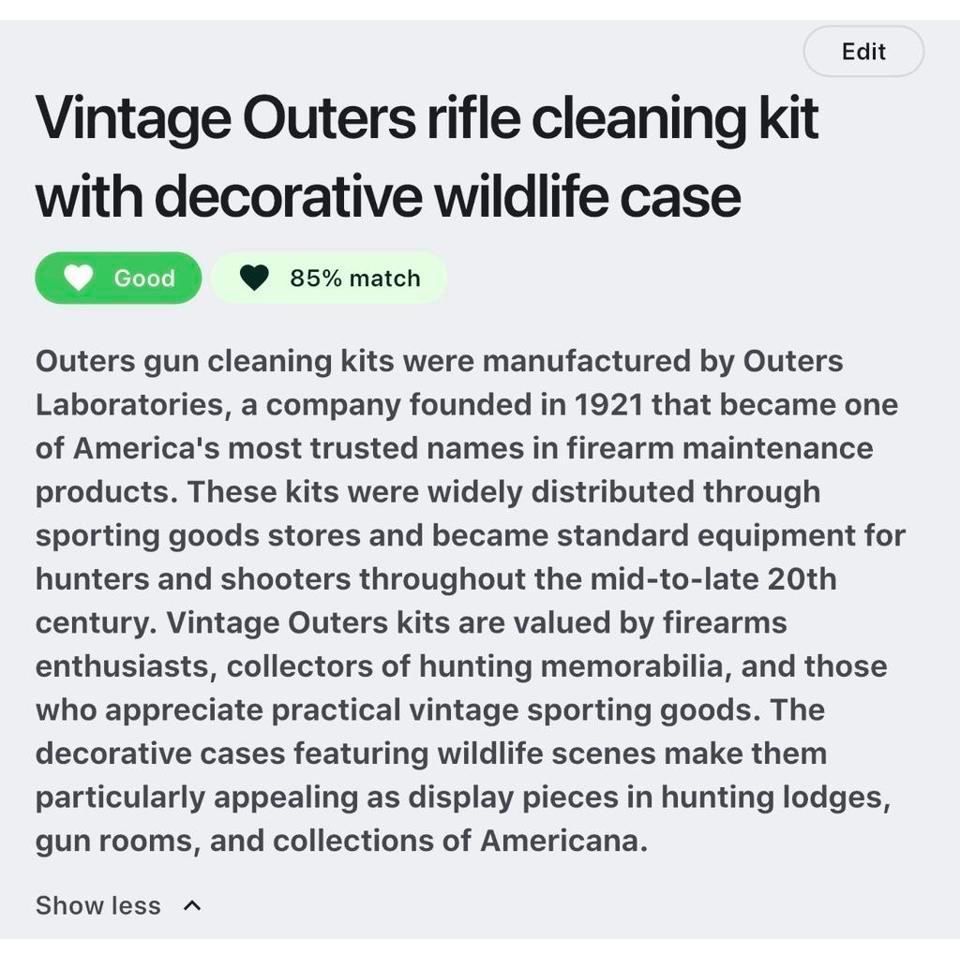 Vintage Outers Rifle Cleaning Kit 18f8 2