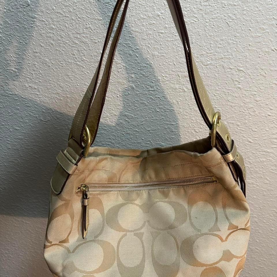 Coach Signature Beige Gold Duffle 2