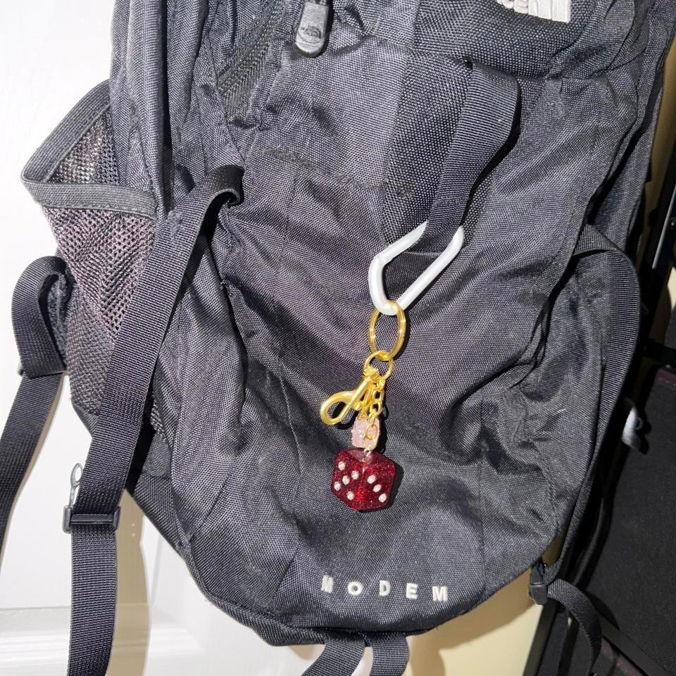 Red Dice Keychain With Gold 7