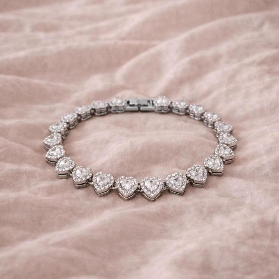 Heart Diamond Tennis Necklace 7fa1 3