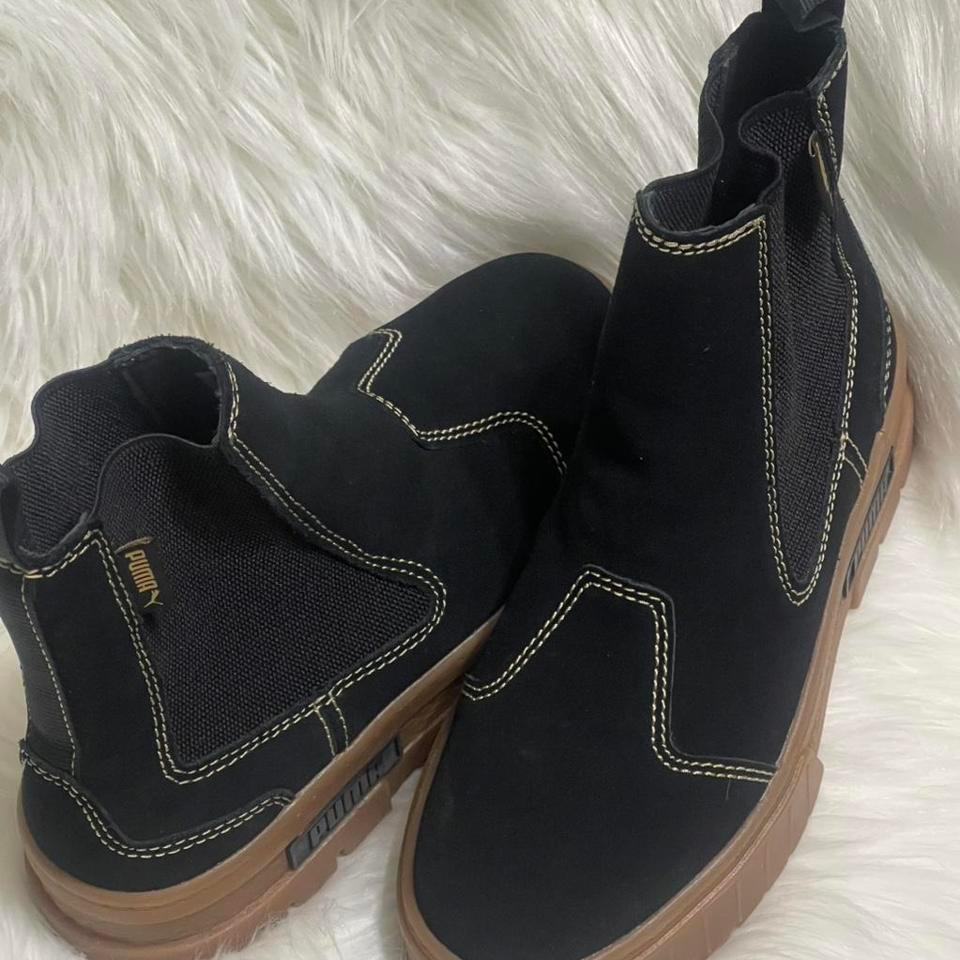 Black Suede Chelsea Boots With