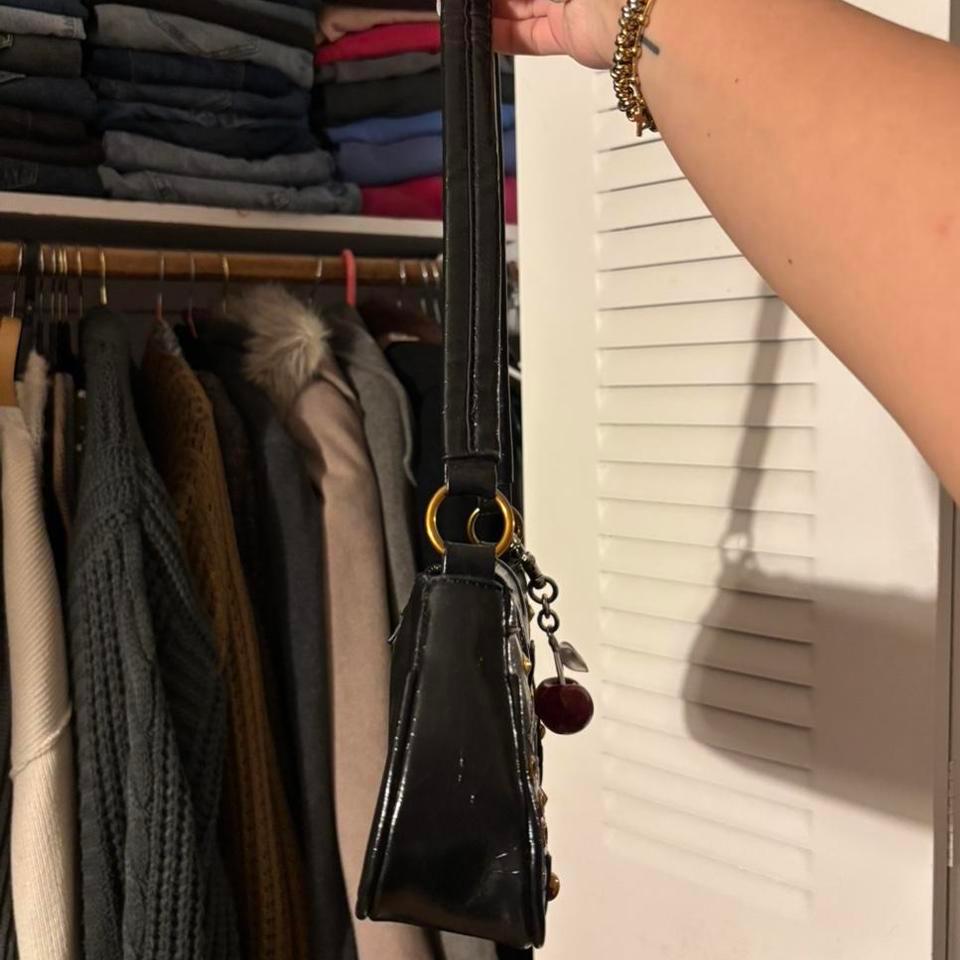 Black Faux Leather Y2k Shoulder 776c 5