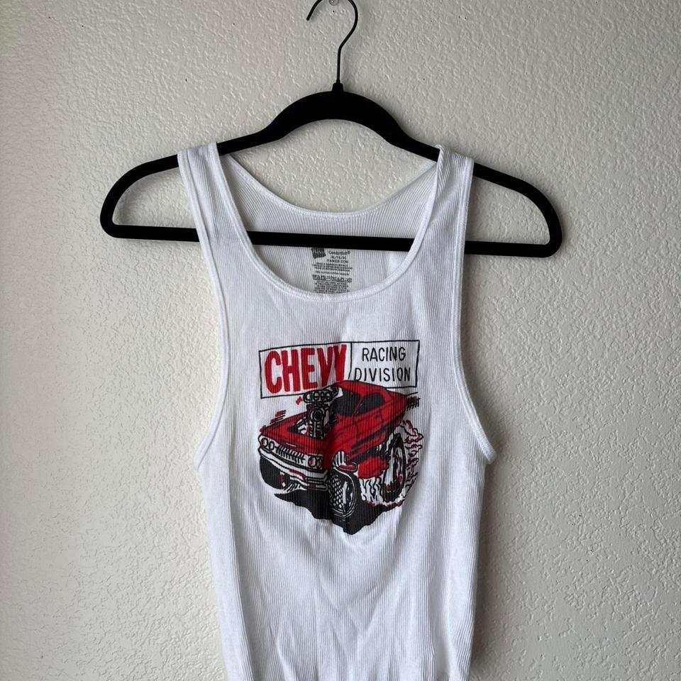 White Red Vintage Chevy 6054