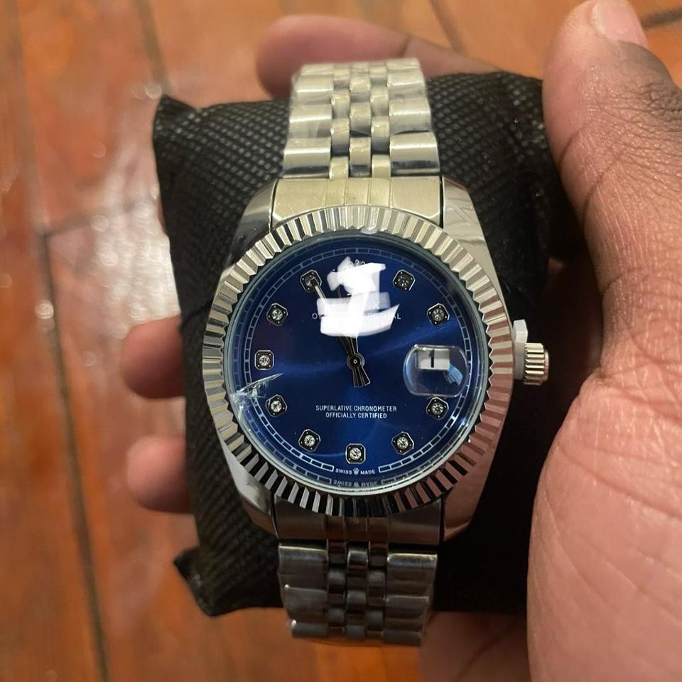 Luxury Silver And Blue Watch 1e5b
