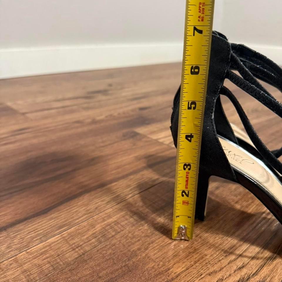 Black Strappy Heels With Glitter Be90 8