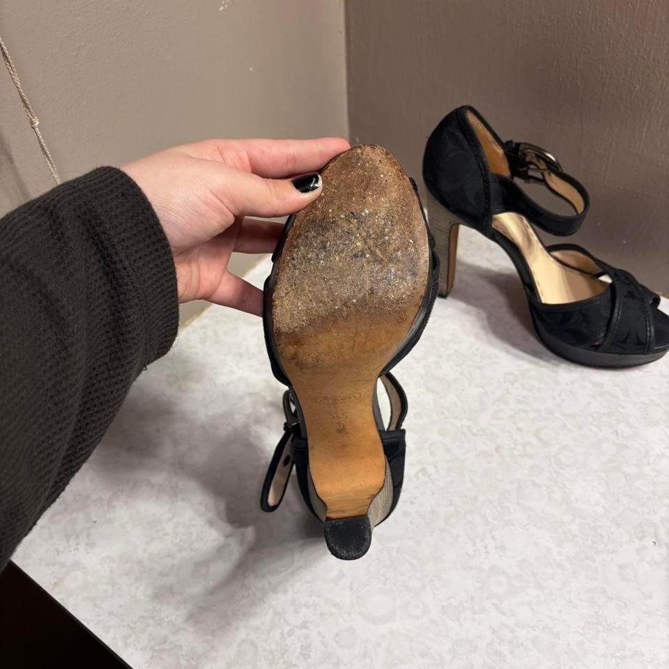 Black Coach Open Toed Heels Caec 5