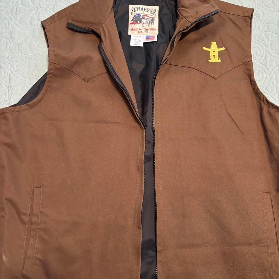 Vintage Brown Schaefer Western Vest F3cc