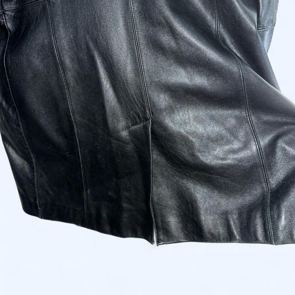 Merona Black Leather Trench Coat 544c 5