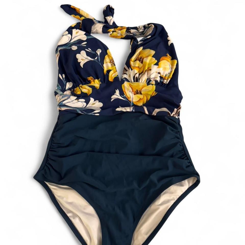 Navy Blue Floral One Piece 3c0e