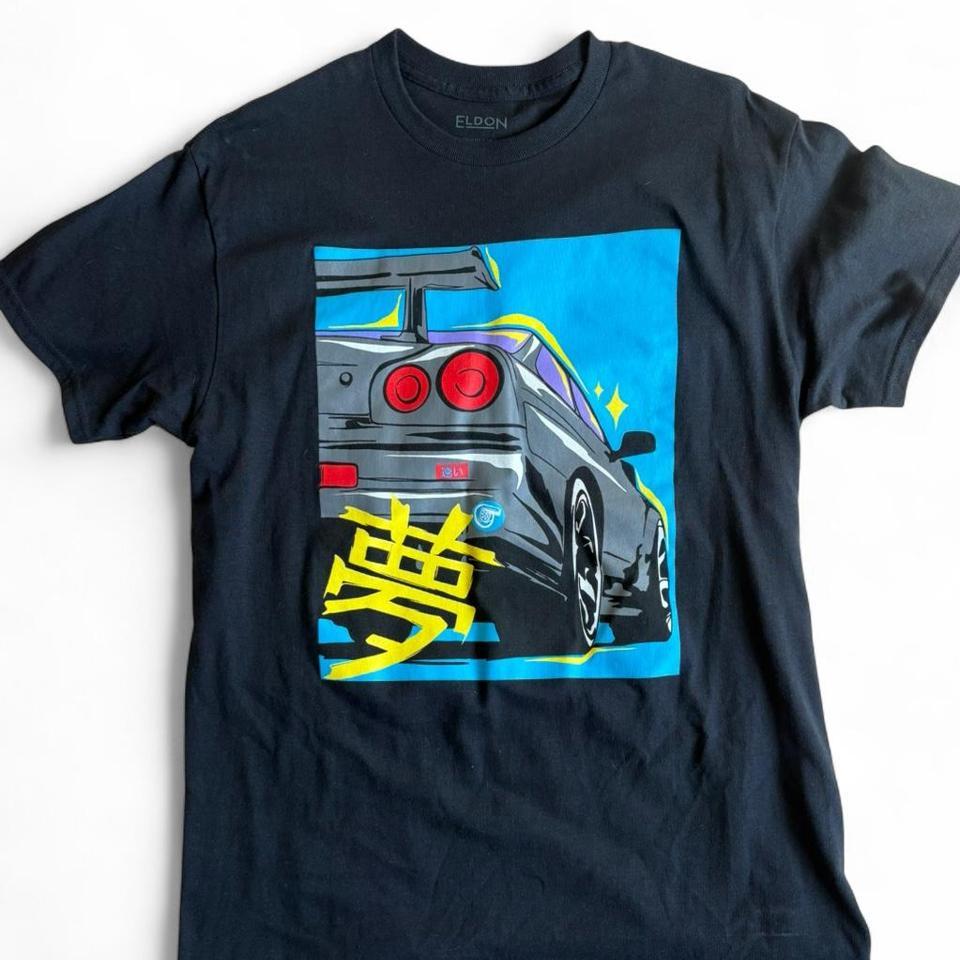 Black Blue Graphic Tee 9647