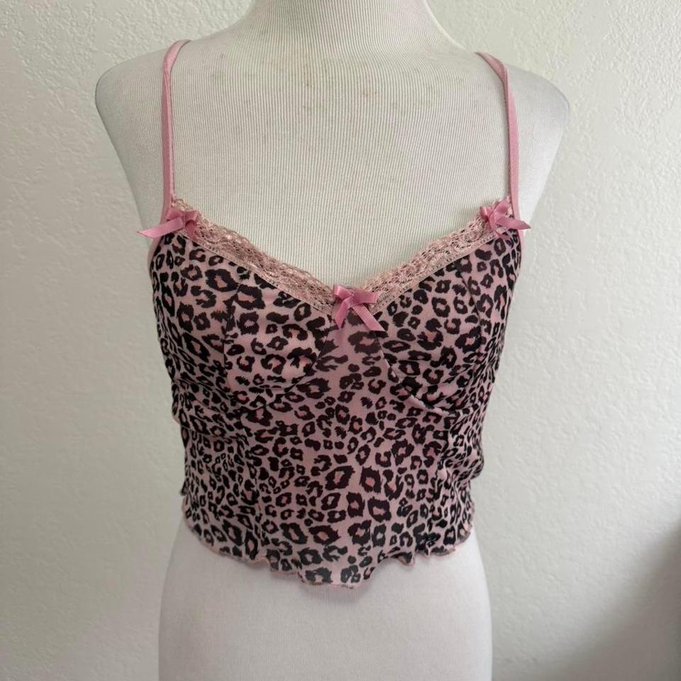 Pink Leopard Print Top Size 1a55