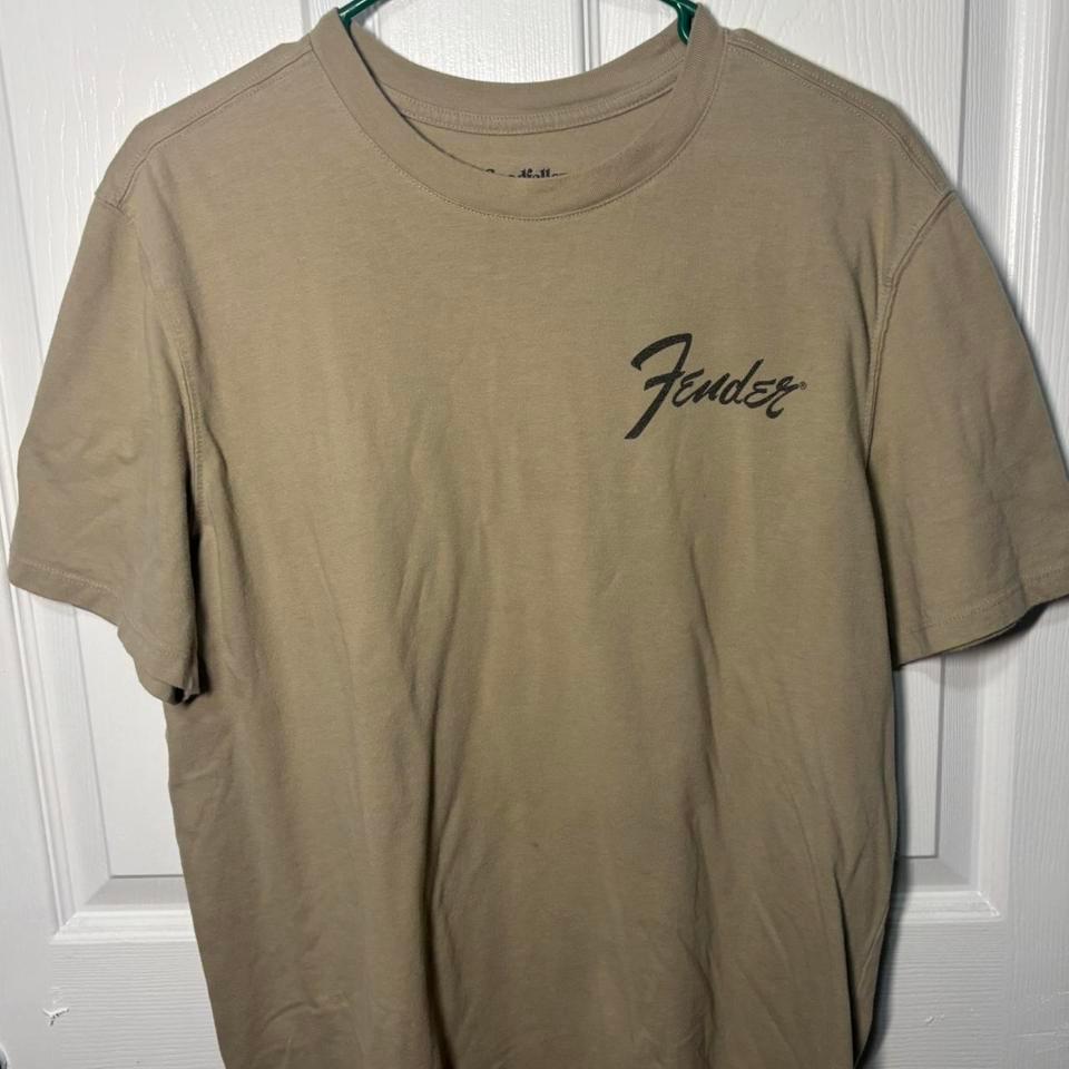 Fender Tan Guitar T Shirt Size Da70