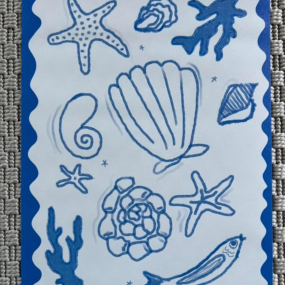 Blue White Seashell Ocean 2308 2