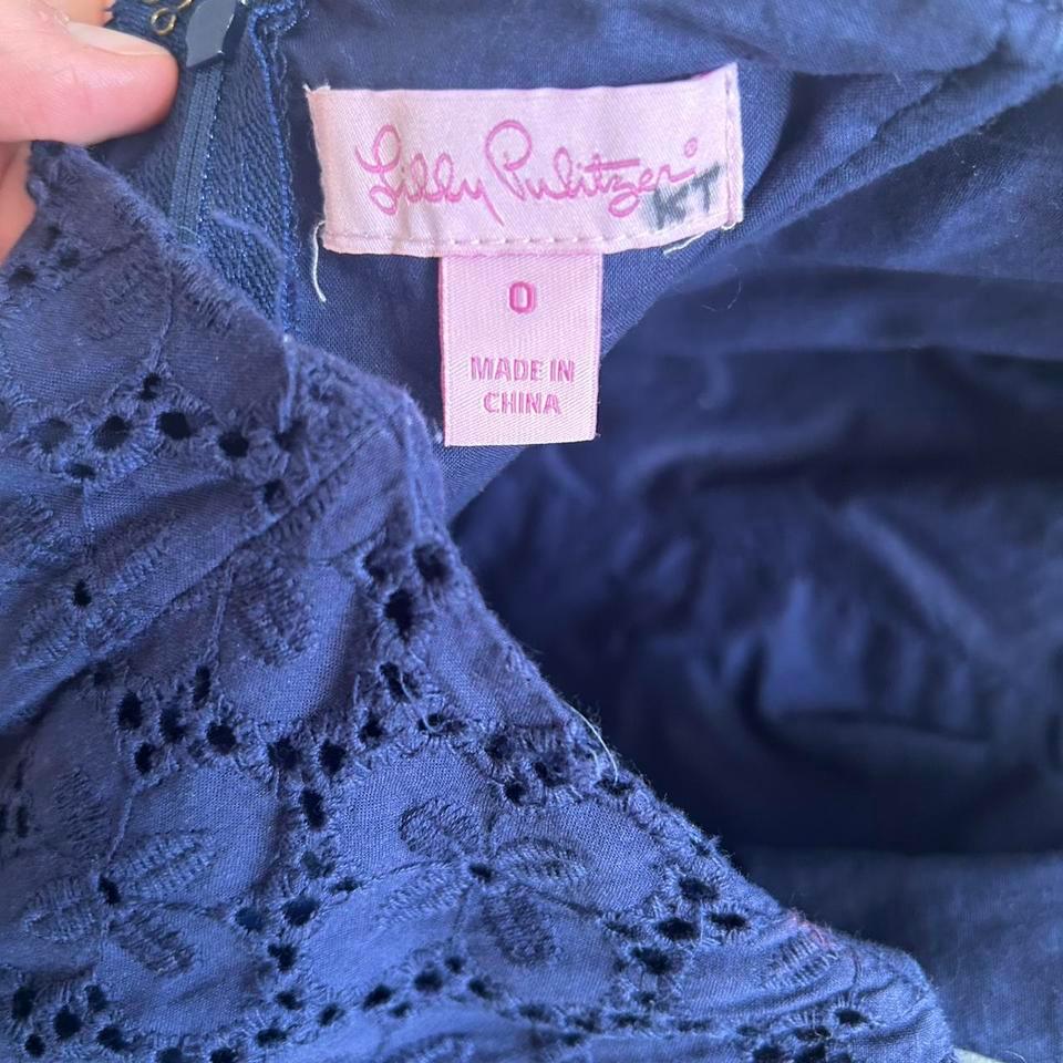 Lilly Pulitzer Navy Blue Eyelet C534 5