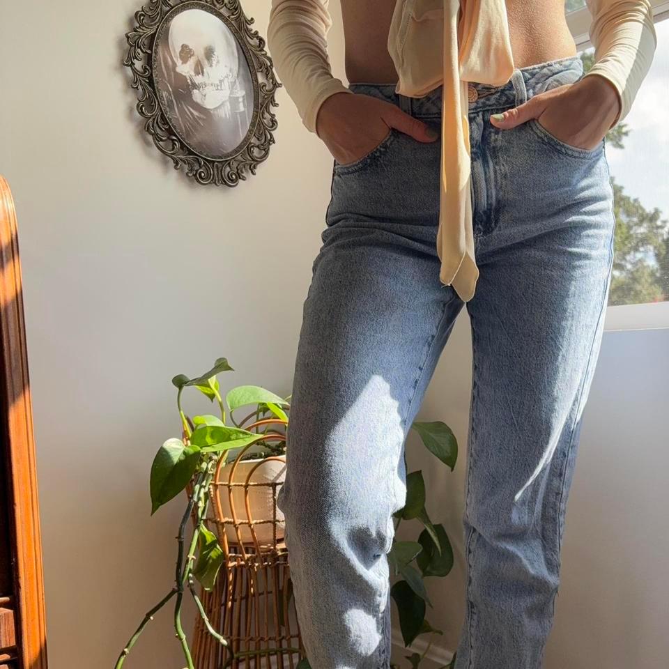 Garage Straight Leg Blue Mom Jeans