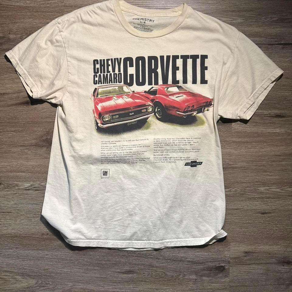Cream Vintage Chevy Camaro Corvette 95b9