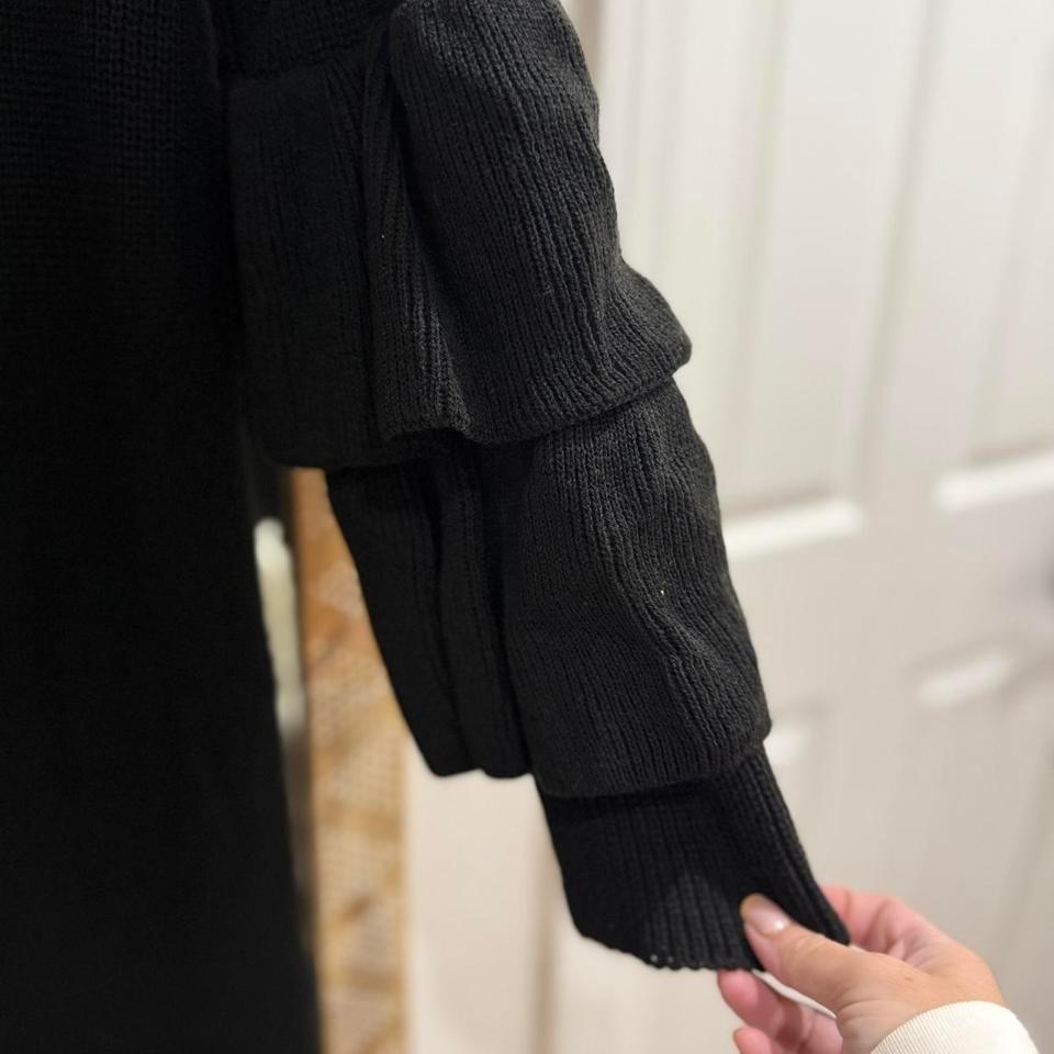 Chic Black Chunky Long Cardigan 2