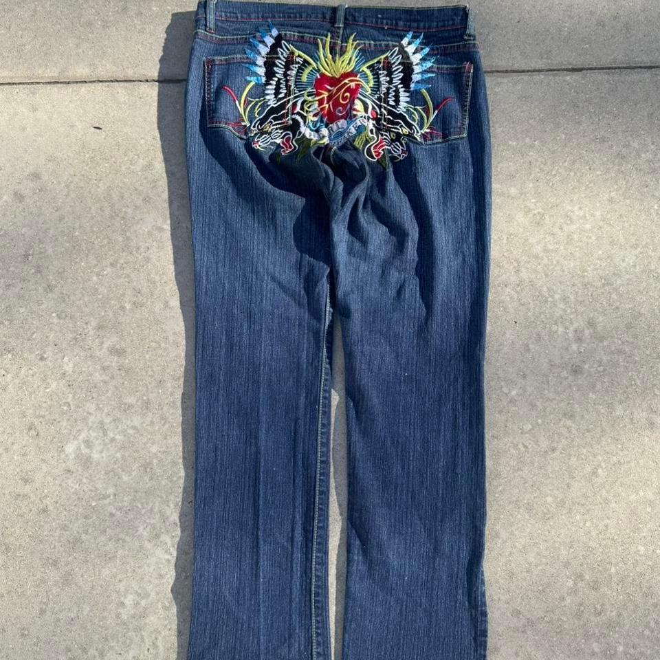 Y2k Embroidered Denim Jeans Size 18f2