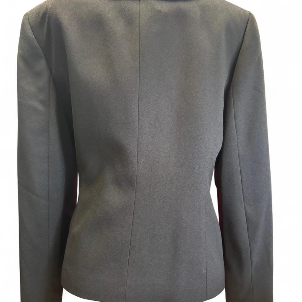 Black Ruffle Trim Blazer With 2