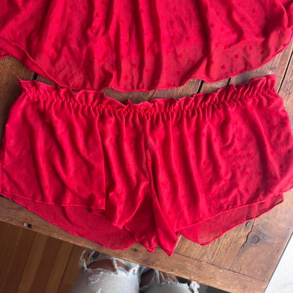 Red Heart Pajama Set With 2210 2