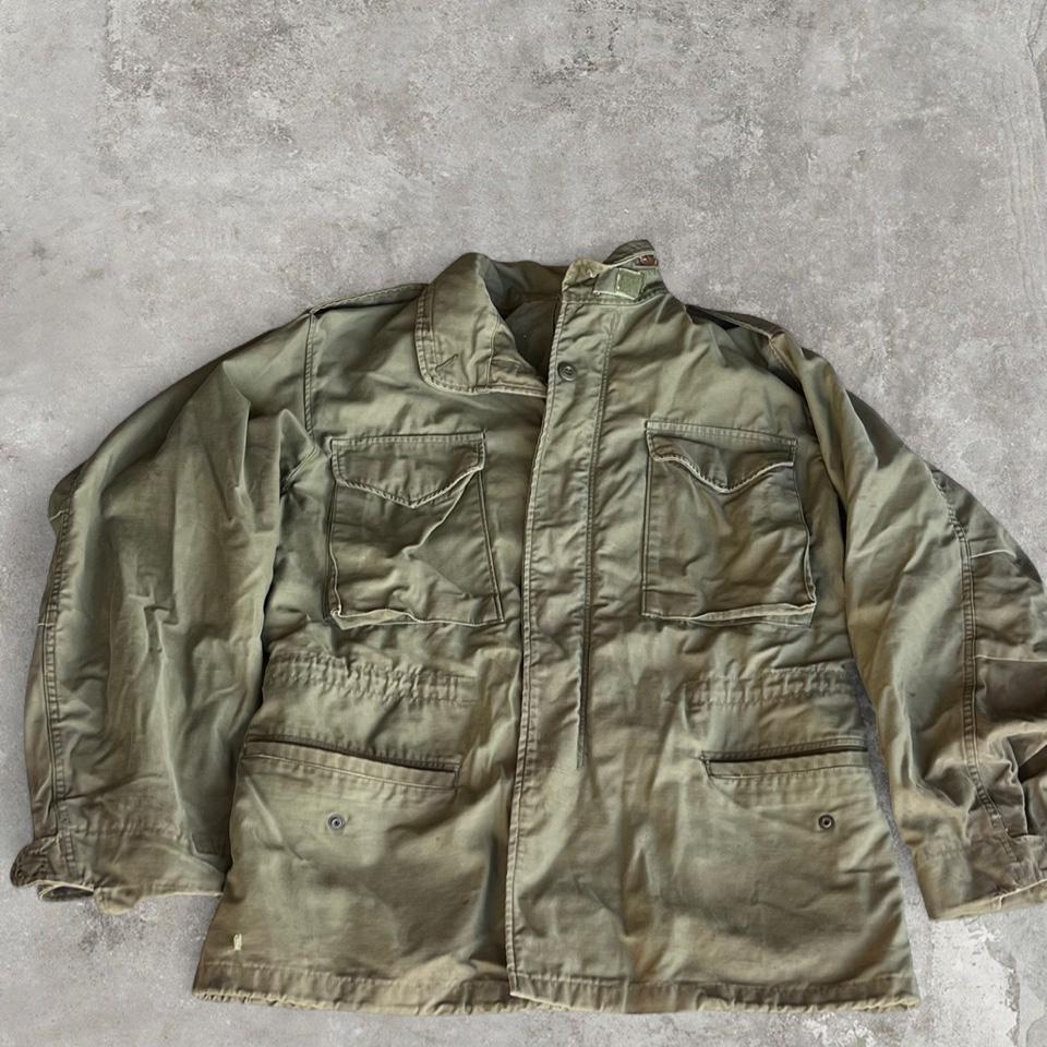 Vintage Thick 60s70s Green Military Cc6d