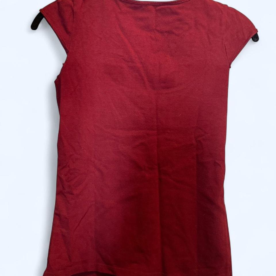 Red Cotton Top With Cap 849d 2