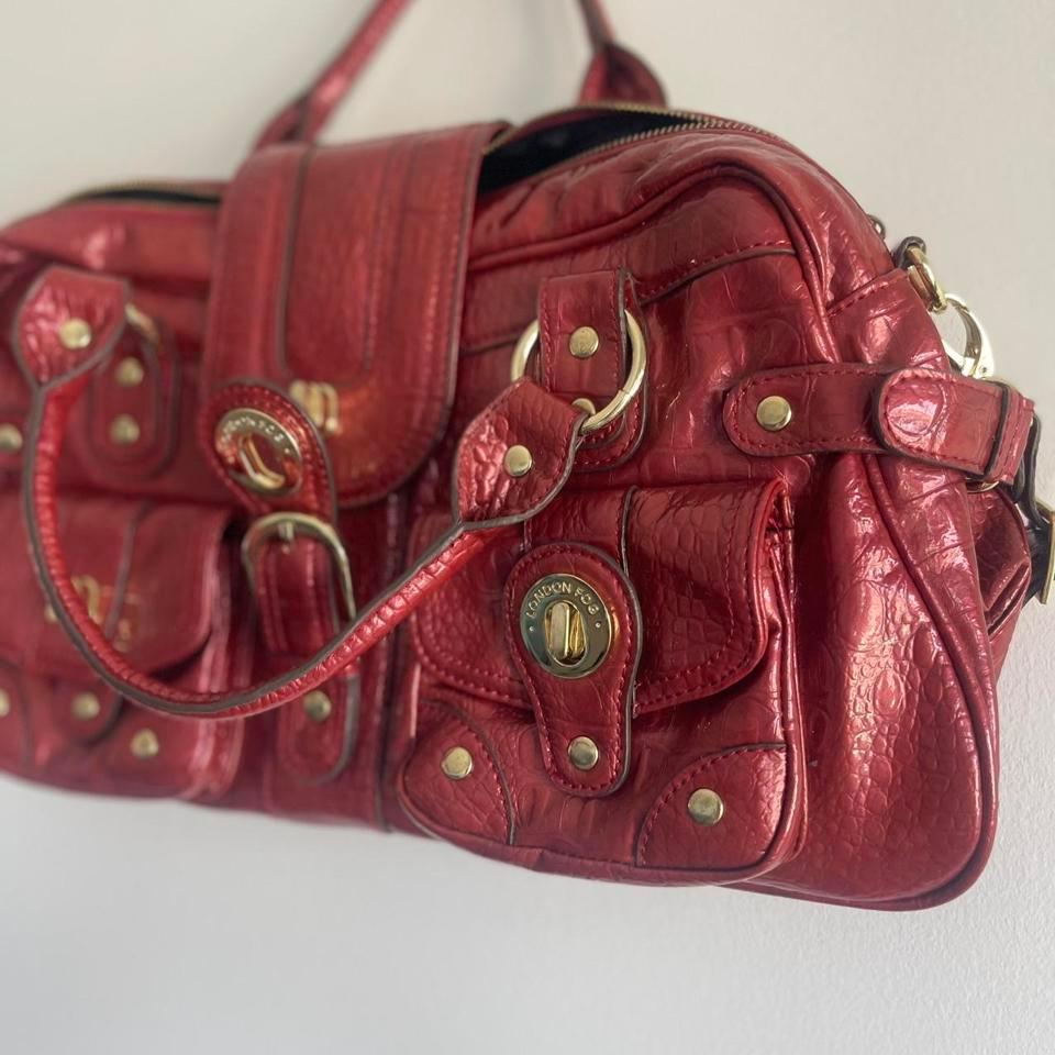 Vintage Y2k Burgundy Croc Embossed 55c6 4